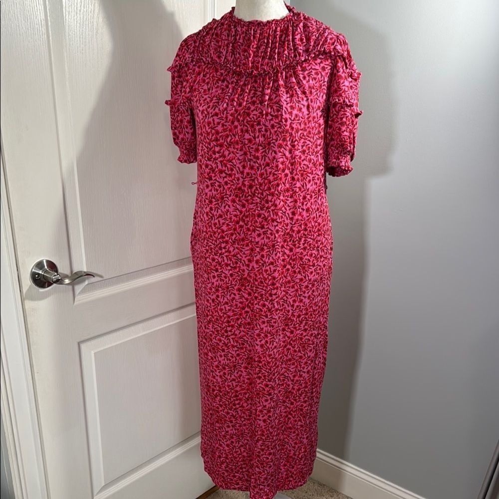 Boden Pink and Red Neck Dress